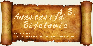 Anastasija Bijelović vizit kartica